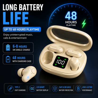 Dual Earbuds with LED Case